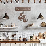 Boxing Gloves House Number Street Address Metal Sign