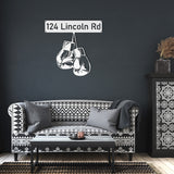 Boxing Gloves House Number Street Address Metal Sign