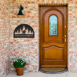 Camping Couple Metal Wall Art