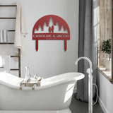 Camping Couple with Stakes Metal Art