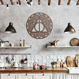 Deathly Hallows with Round Mandala Metal Wall Art