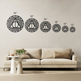 Deathly Hallows with Round Mandala Metal Wall Art