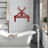 Deer Antler Hunting Rifle Metal Garden Stake