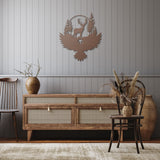 Deer Eagle Nature Scene Metal Wall Art
