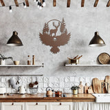 Deer Eagle Nature Scene Metal Wall Art