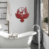Deer Eagle Nature Scene Metal Wall Art