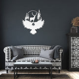 Deer Eagle Nature Scene Metal Wall Art