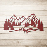 Deer in the Woods Nature Scene Metal Wall Art