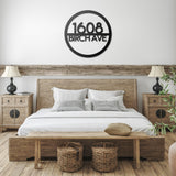 EU Modern House Number with Street Address Metal Sign