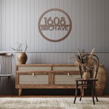EU Modern House Number with Street Address Metal Sign