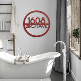 EU Modern House Number with Street Address Metal Sign
