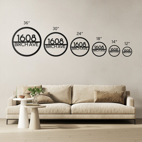 EU Modern House Number with Street Address Metal Sign