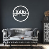 EU Modern House Number with Street Address Metal Sign