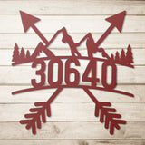 Explore Arrow Mountains & Trees House Number Metal Sign