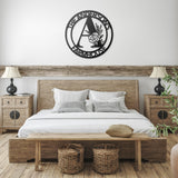 Farmhouse / Family Name Floral Initial Metal Wall Art