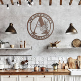 Farmhouse / Family Name Floral Initial Metal Wall Art