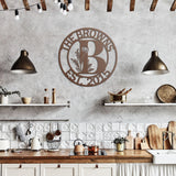 Family Name Floral Initial Metal Wall Art