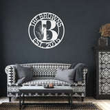 Family Name Floral Initial Metal Wall Art