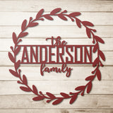 Family Name Wreath Metal Art