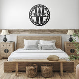 Family Name Wreath Metal Wall Art