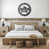 Family Name Wreath Metal Wall Art