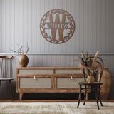 Family Name Wreath Metal Wall Art