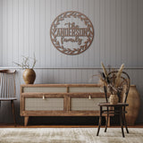 Family Name Wreath Metal Wall Art
