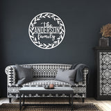 Family Name Wreath Metal Wall Art