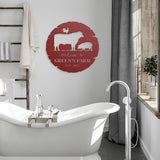 Farm Animals Metal Sign
