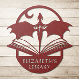 Fourth Wing Dragon Book Metal Wall Art
