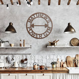 Gym Barbell Round Metal Sign