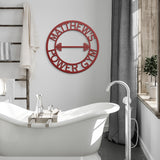 Gym Barbell Round Metal Sign