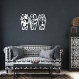 Halloween 3 Panel Scary Coffins Metal Wall Art