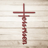 He is Risen Words in Cross Metal Wall Art