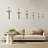 He is Risen Words in Cross Metal Wall Art