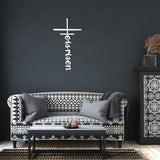 He is Risen Words in Cross Metal Wall Art