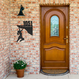 Hiking Girl House Number Metal Wall Art