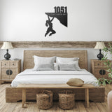 Hiking Girl House Number Metal Wall Art