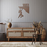 Hiking Girl House Number Metal Wall Art