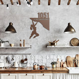 Hiking Girl House Number Metal Wall Art