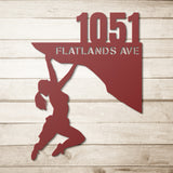 Hiking Girl House Number Metal Wall Art