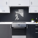 Hiking Girl House Number Metal Wall Art