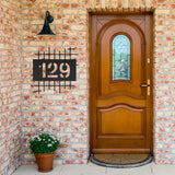 House Numbers Mid Century Modern Grid Metal Wall Art