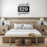 House Numbers Mid Century Modern Grid Metal Wall Art