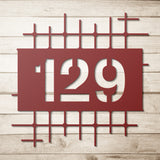 House Numbers Mid Century Modern Grid Metal Wall Art