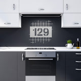 House Numbers Mid Century Modern Grid Metal Wall Art