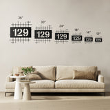 House Numbers Mid Century Modern Grid Metal Wall Art