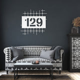 House Numbers Mid Century Modern Grid Metal Wall Art