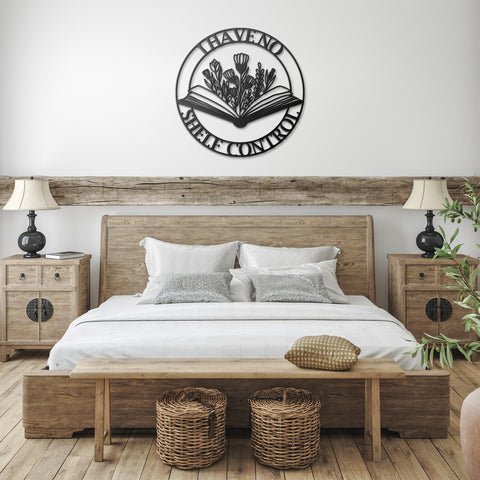 I Have No Shelf Control Floral Open Book Metal Wall Art