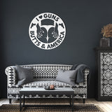 I Love Guns Butts and America Metal Wall Art